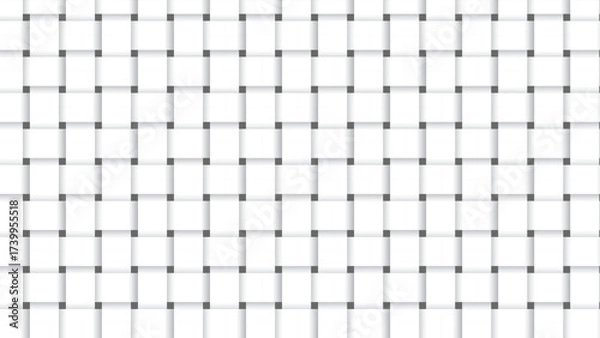Fototapeta Seamless White Woven Texture Background with Interlacing Stripes