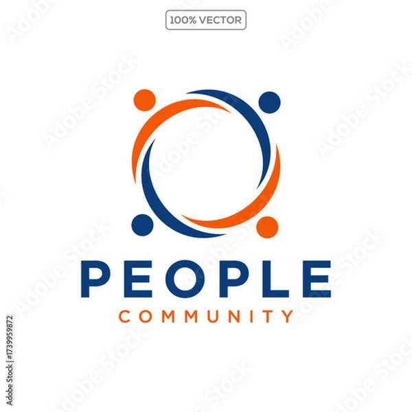 Obraz people community logo design vector illustration template