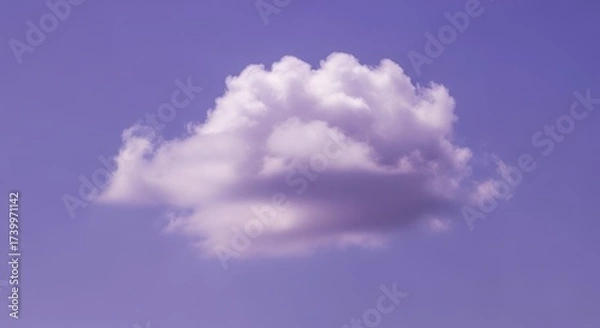Obraz Fluffy white cloud against clear purple sky