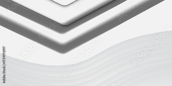 Obraz White abstract background vector. Gray abstract. Vector illustration graphic. Futuristic and Circular curve shape