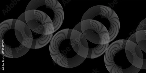 Obraz Geometric pattern black technology background with circles