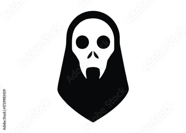 Fototapeta haunted ghost mask skull silhouette vector icon