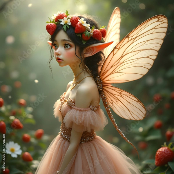 Obraz cute strawberry fairy