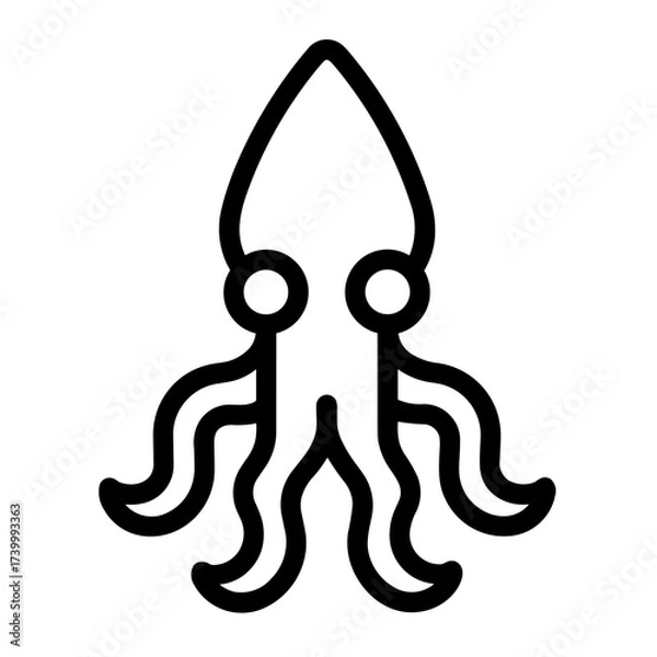 Obraz Simple black squid icon