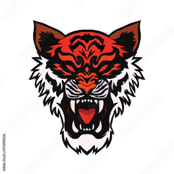 Obraz Head tiger mascot design
