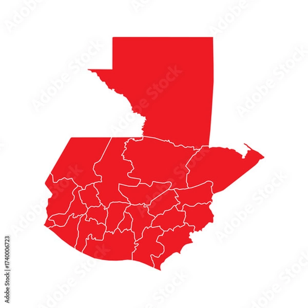 Fototapeta Abstract Red Guatemala Map with Cities