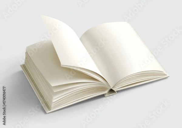 Fototapeta Open book with blank pages displayed.