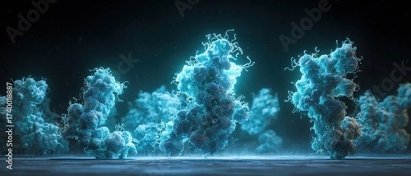 Fototapeta Visual Representation of Complex Protein Structures Rendered in a Stunning 3D Environment