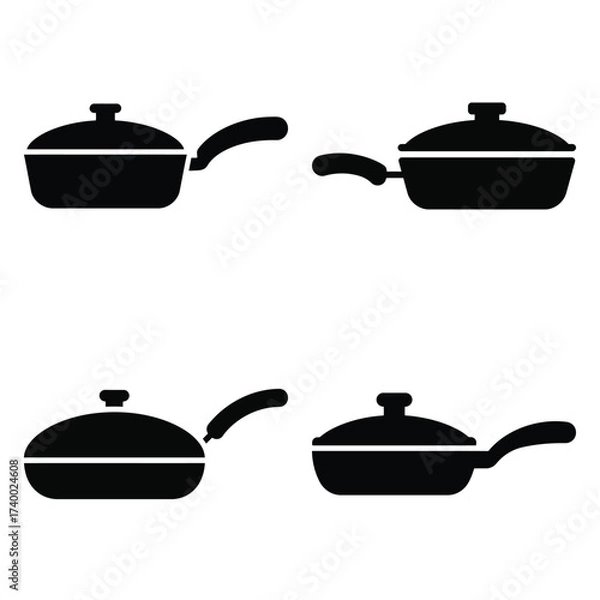 Fototapeta pan  vector icons set isolated on white background