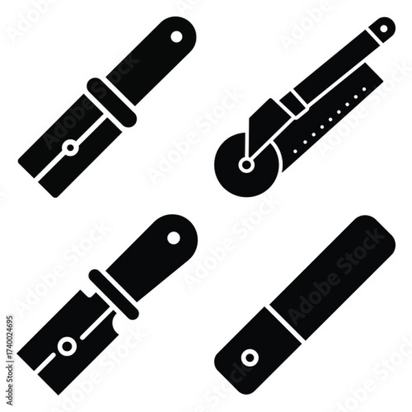 Fototapeta pastry cutter  vector icons set isolated on white background
