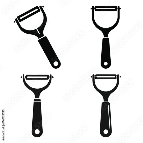 Fototapeta peeler  vector icons set isolated on white background