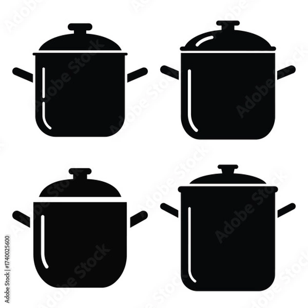 Fototapeta stockpot  vector icons set isolated on white background