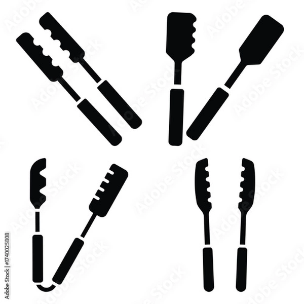 Fototapeta tongs  vector icons set isolated on white background