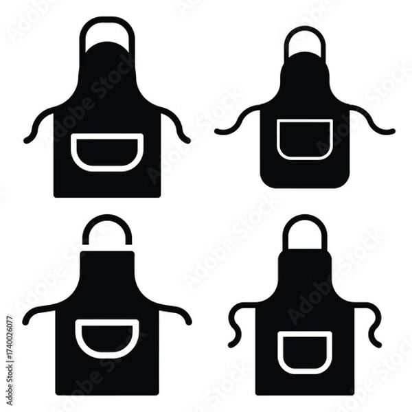 Fototapeta apron  vector icons set isolated on white background