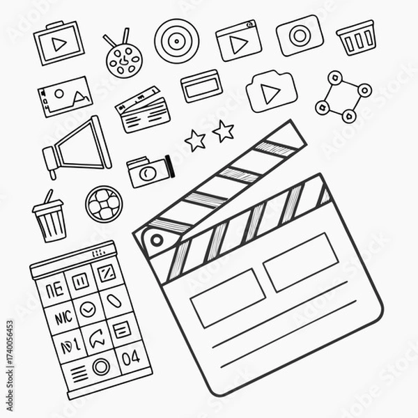 Obraz Media icons collection flat design