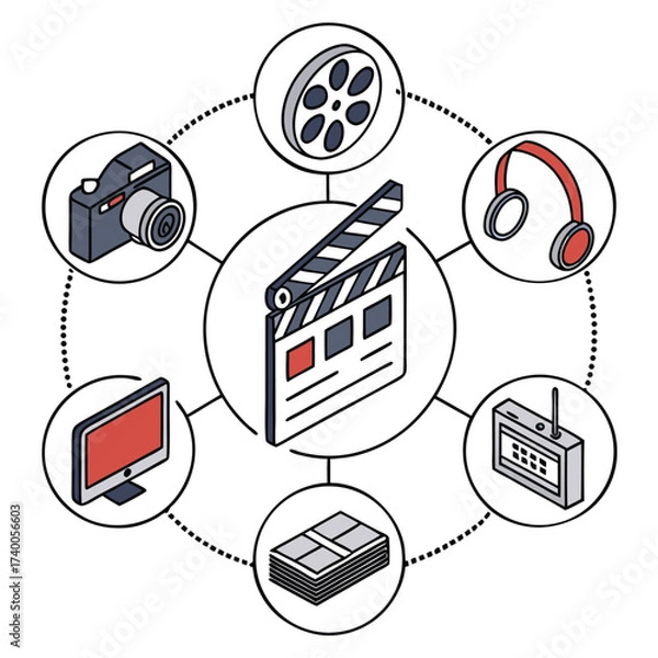 Obraz Media production components diagram