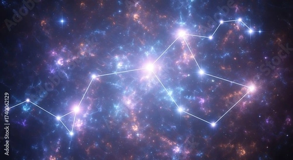 Fototapeta A Celestial Dance of Stars and Nebulae in the Cosmic Expanse