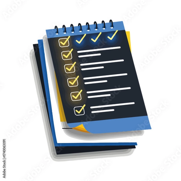 Fototapeta To Do List Checkbox With Spiral Binding