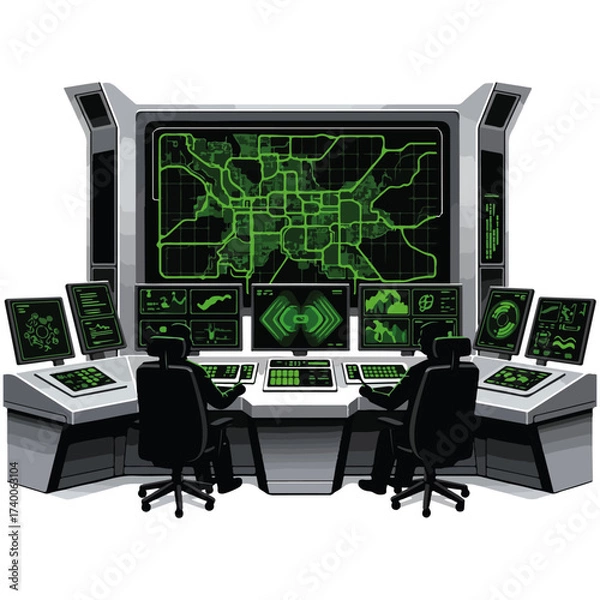Fototapeta Two Operators in a Control Room
