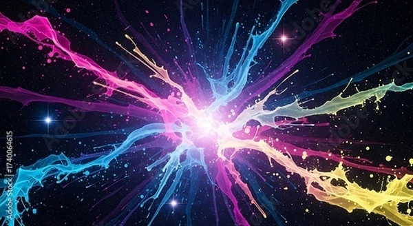 Obraz Vibrant Cosmic Explosion of Colors and Light Illuminating the Deep Space Universe