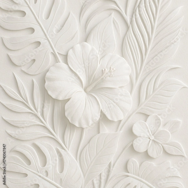 Fototapeta white flower background