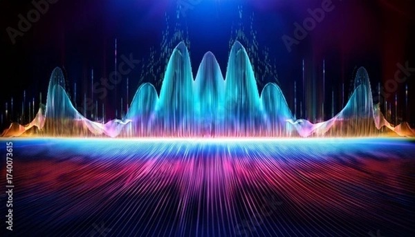 Fototapeta vibrant digital audio wave visualizer background for music production content