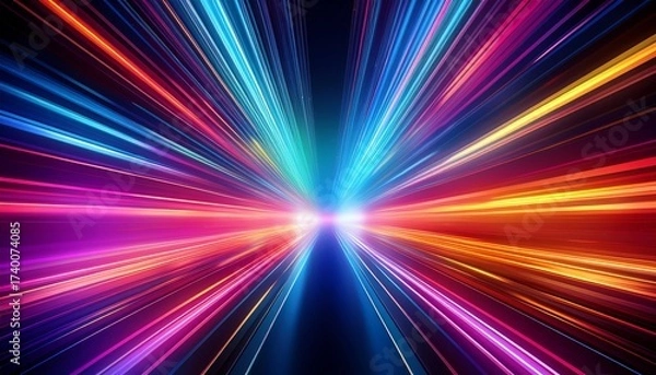 Fototapeta energetic light beams background with vibrant hues for tech and digital designs