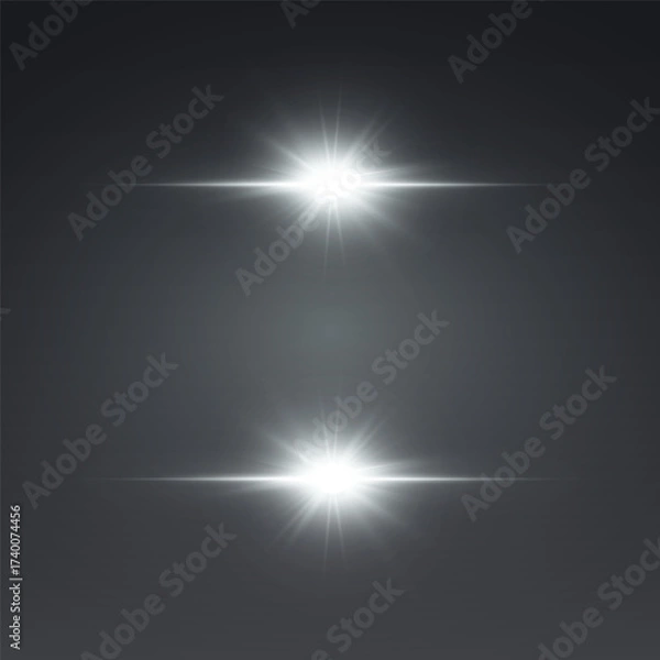Obraz Magic white special effect of glare and light.