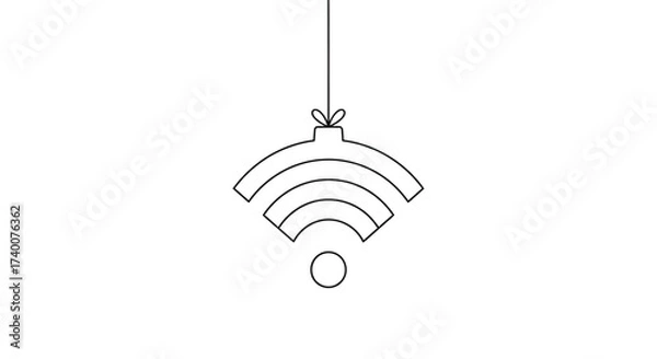 Obraz Conceptual christmas ornament wifi signal modern holiday technology celebration design