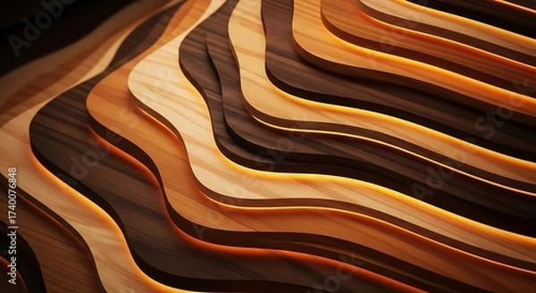 Obraz Abstract Warm Earthy Tones Wood Grain Layers Flowing Organic Design
