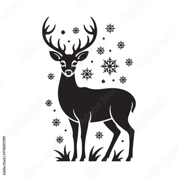 Obraz Deer silhouette vector