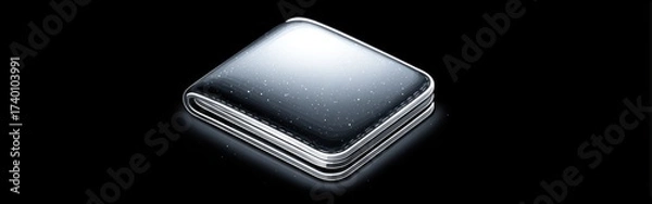 Fototapeta A stylish, slim wallet rests on a dark surface, showcasing its glossy finish and minimalist design features