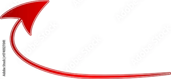 Fototapeta Curved Red Arrow Illustration Pointing Up