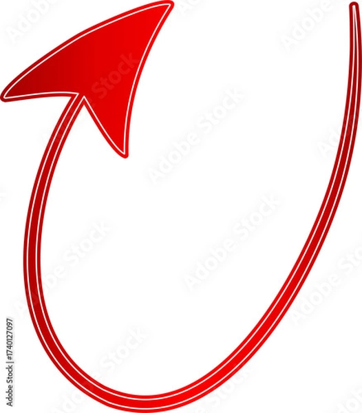 Fototapeta Curved Red Arrow Illustration Pointing Up