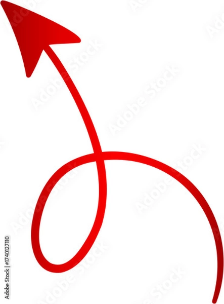 Fototapeta Curved Red Arrow Illustration Point Up