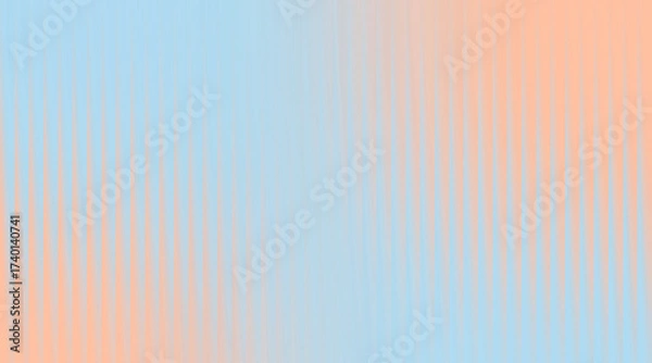 Fototapeta Abstract gradient background with vertical lines, blending light blue and peach colors, creating a soft visual effect.