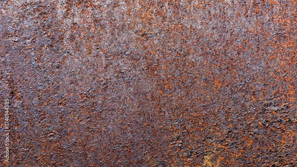 Fototapeta old iron sheet. Rusty metal surface. Rusty steel. vintage style. rusty iron. for background and text. close-up. oxidation, destruction. worn surface. horizontal photo. close-up, macro
