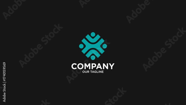 Obraz H + PEOPLE+RECYCLE+CONNECTION LOGO MODERN MONOGRAM