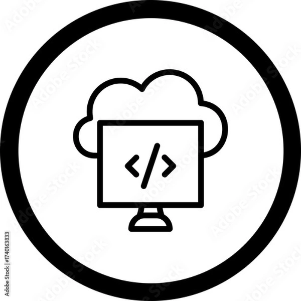 Fototapeta Cloud Computing Vector Icon Design