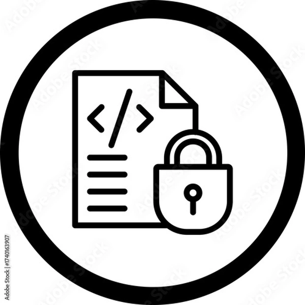 Fototapeta File Protection Vector Icon Design