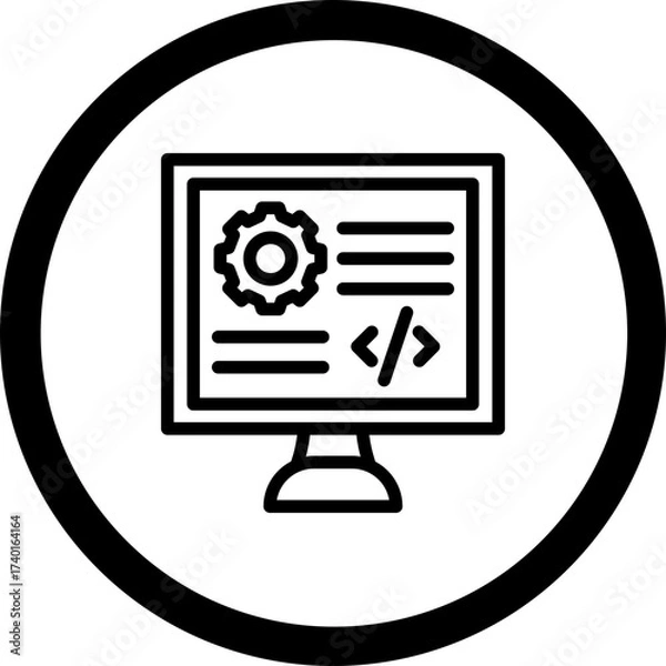 Obraz Backend Vector Icon Design