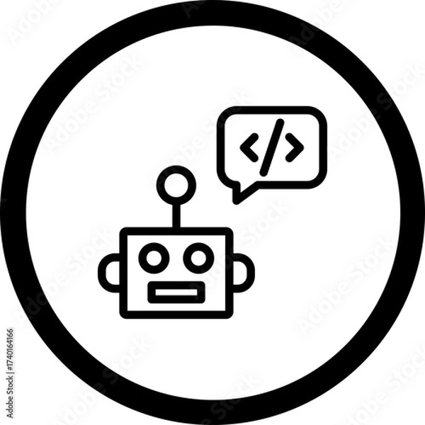 Fototapeta Chatbot Vector Icon Design