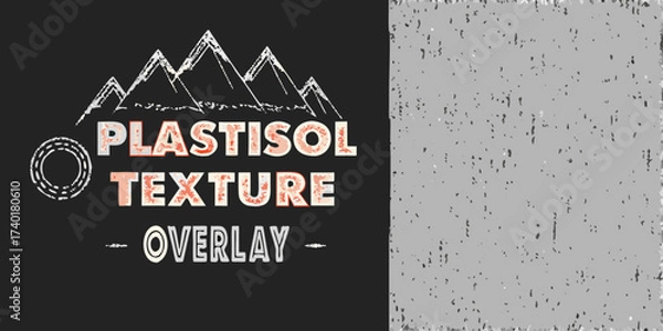 Fototapeta Distressed plastisol texture overlay with mountains and grunge effect for graphic design