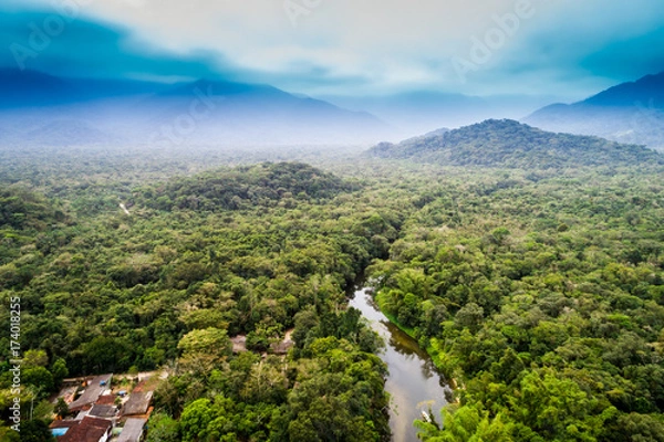 Obraz Aerial View of Amazon Rainforest, Ameryka Południowa