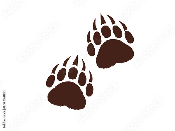 Obraz Brown bear paw print icon 