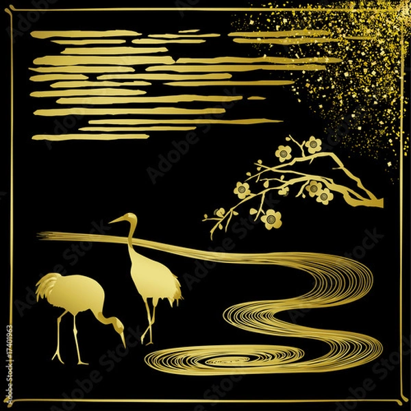 Obraz 漆塗り風なイラスト