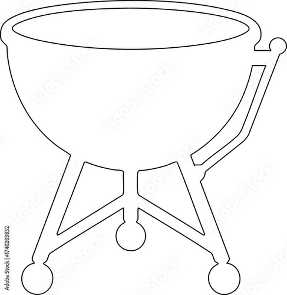 Fototapeta Timpani outline silhouette with large bowl-shaped drum and tuning elements.