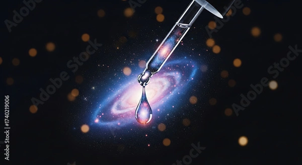 Fototapeta Science Experiment Creating Galaxy Effect in Laboratory Setting