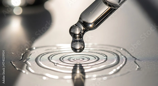 Fototapeta Droplet Action, Water Ripples, Close-Up, Photography, Studio, Macro View, Fluid Dynamics