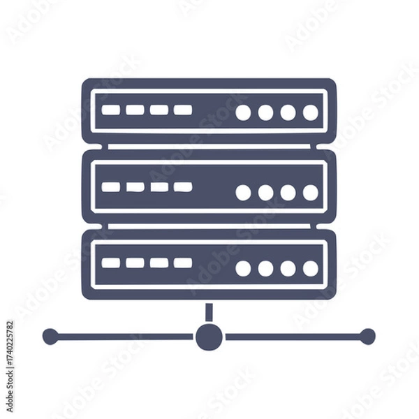 Fototapeta Isolated Server Rack Stack Illustration Data Storage Network Connection Concept